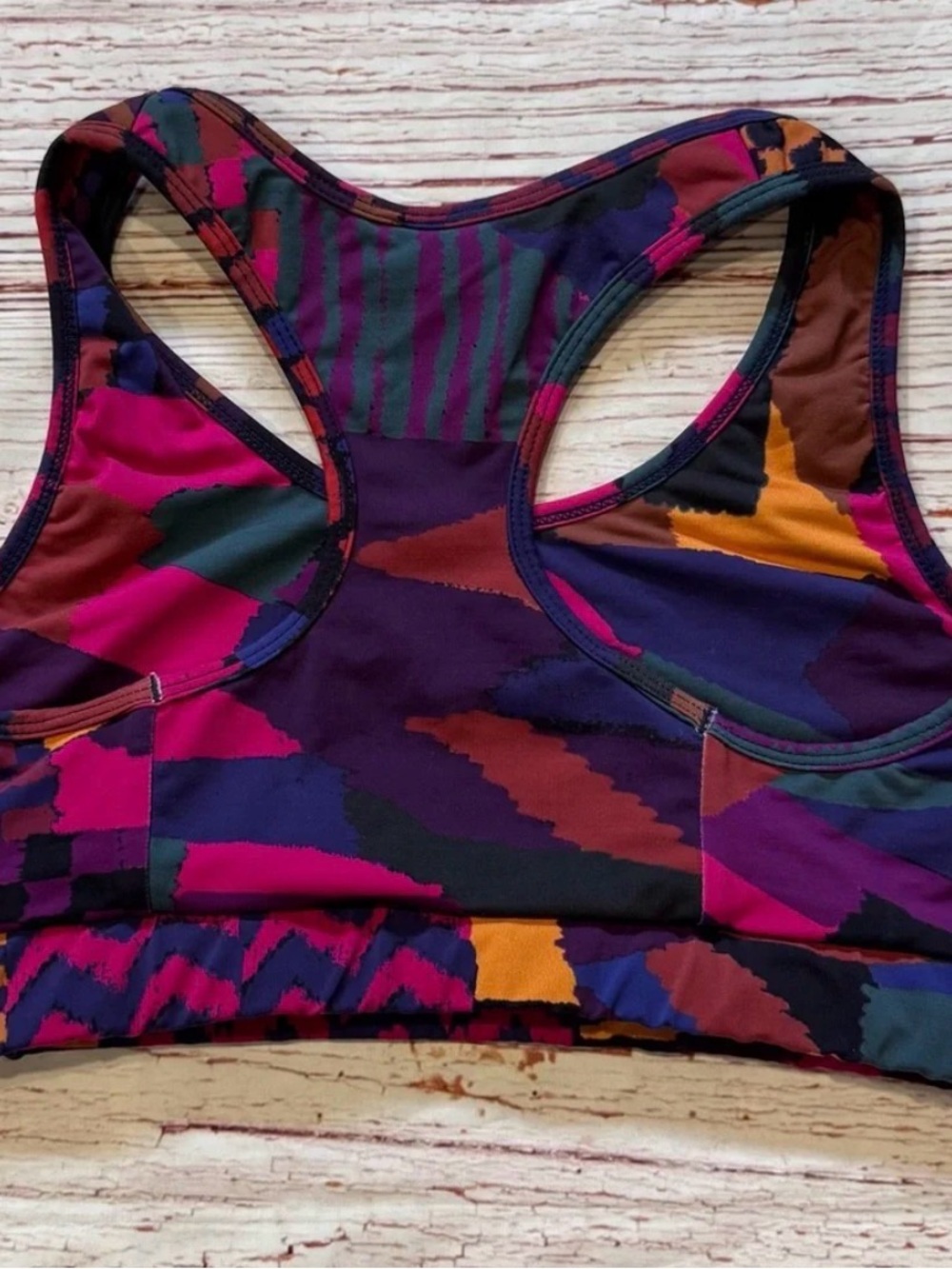 Farm rio abstract patches sports bra size extra small